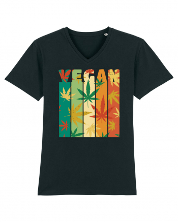 Vegan Vintage Weed Leaves Black