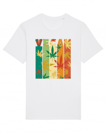 Vegan Vintage Weed Leaves White