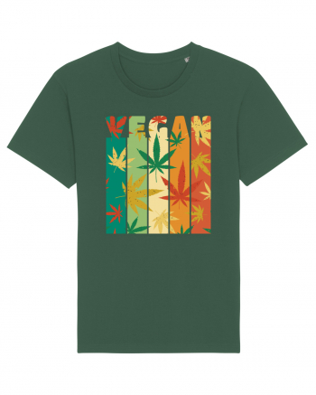 Vegan Vintage Weed Leaves Bottle Green