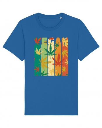 Vegan Vintage Weed Leaves Royal Blue