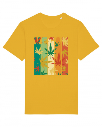 Vegan Vintage Weed Leaves Spectra Yellow