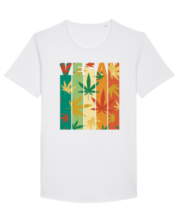 Vegan Vintage Weed Leaves White