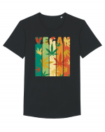 Vegan Vintage Weed Leaves Tricou mânecă scurtă guler larg Bărbat Skater