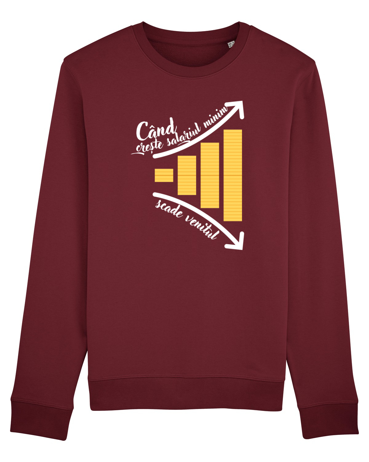 Bluză mânecă lungă Unisex Rise Burgundy