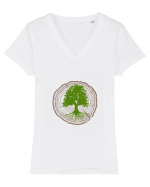 Tree Life Tricou mânecă scurtă guler V Damă Evoker