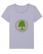 Tree Life Tricou mânecă scurtă guler larg fitted Damă Expresser