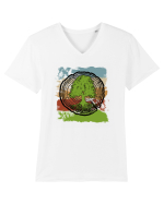 Vintage Life Tree Tricou mânecă scurtă guler V Bărbat Presenter
