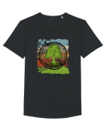 Vintage Life Tree Tricou mânecă scurtă guler larg Bărbat Skater