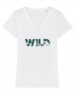 WILD Tricou mânecă scurtă guler V Damă Evoker