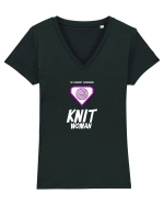 The Legendary Superheroine Knit Woman (alb) Tricou mânecă scurtă guler V Damă Evoker