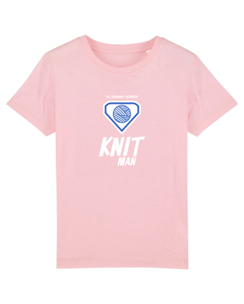 The Legendary Superhero Knit Man (alb) Cotton Pink