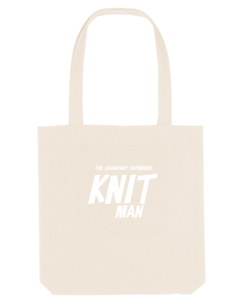 The Legendary Superhero Knit Man (versiunea 2) alb Natural