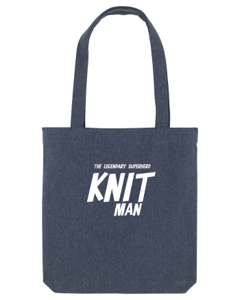 The Legendary Superhero Knit Man (versiunea 2) alb Midnight Blue
