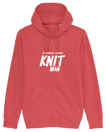 The Legendary Superhero Knit Man (versiunea 2) alb Carmine Red