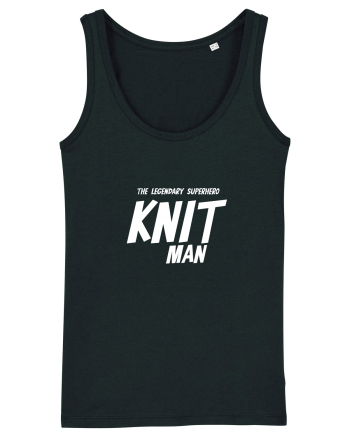 The Legendary Superhero Knit Man (versiunea 2) alb Black