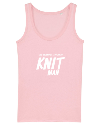 The Legendary Superhero Knit Man (versiunea 2) alb Cotton Pink