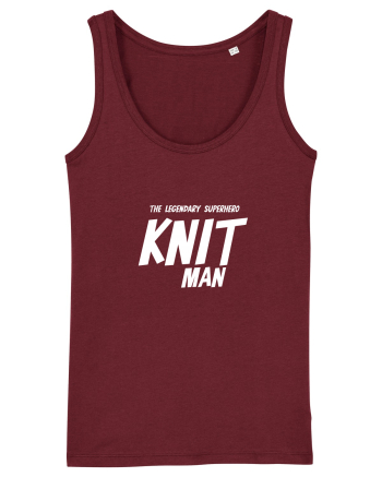 The Legendary Superhero Knit Man (versiunea 2) alb Burgundy