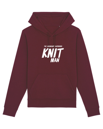 The Legendary Superhero Knit Man (versiunea 2) alb Burgundy