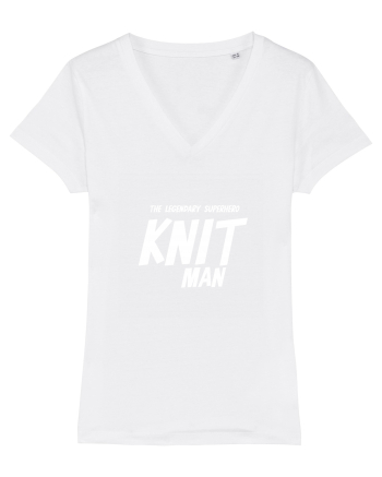 The Legendary Superhero Knit Man (versiunea 2) alb White