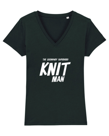 The Legendary Superhero Knit Man (versiunea 2) alb Black
