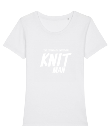 The Legendary Superhero Knit Man (versiunea 2) alb White