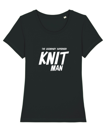 The Legendary Superhero Knit Man (versiunea 2) alb Black