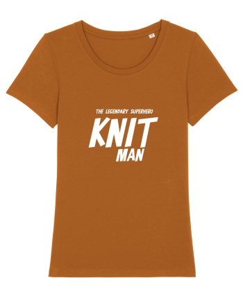 The Legendary Superhero Knit Man (versiunea 2) alb Roasted Orange