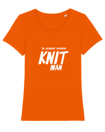The Legendary Superhero Knit Man (versiunea 2) alb Bright Orange