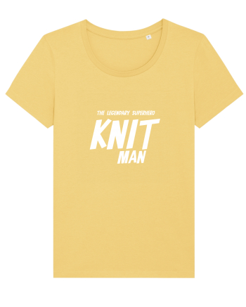 The Legendary Superhero Knit Man (versiunea 2) alb Jojoba