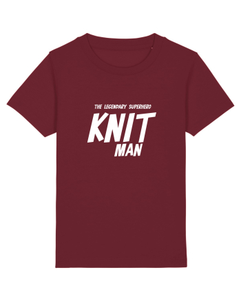 The Legendary Superhero Knit Man (versiunea 2) alb Burgundy