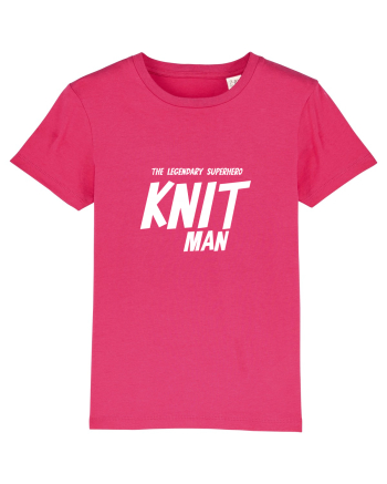 The Legendary Superhero Knit Man (versiunea 2) alb Raspberry