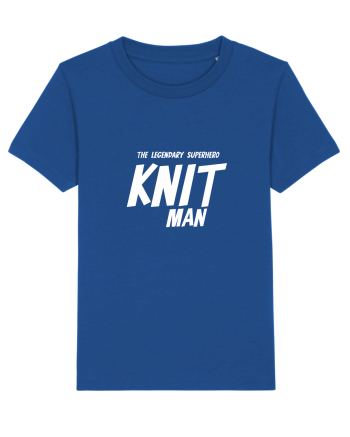 The Legendary Superhero Knit Man (versiunea 2) alb Majorelle Blue