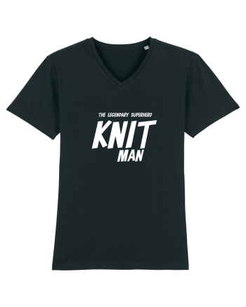 The Legendary Superhero Knit Man (versiunea 2) alb Black