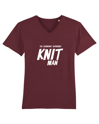The Legendary Superhero Knit Man (versiunea 2) alb Burgundy
