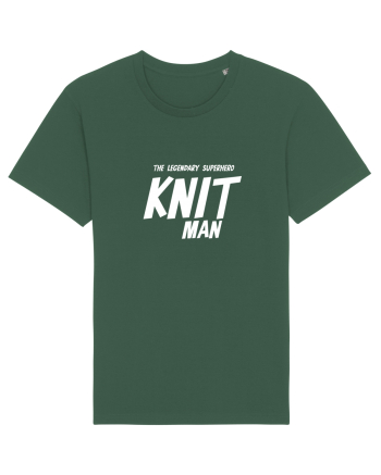 The Legendary Superhero Knit Man (versiunea 2) alb Bottle Green