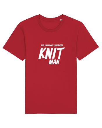 The Legendary Superhero Knit Man (versiunea 2) alb Red