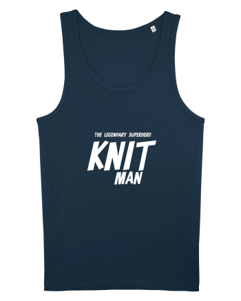 The Legendary Superhero Knit Man (versiunea 2) alb Navy