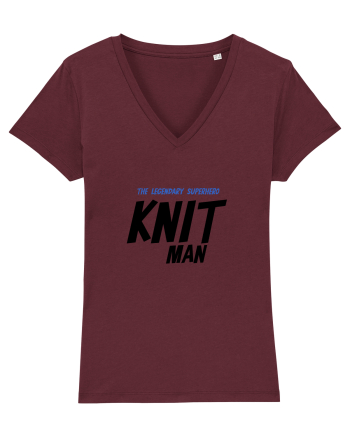 The Legendary Superhero Knit Man (versiunea 2) Burgundy