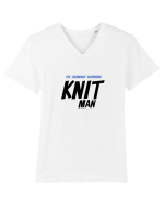 The Legendary Superhero Knit Man (versiunea 2) Tricou mânecă scurtă guler V Bărbat Presenter