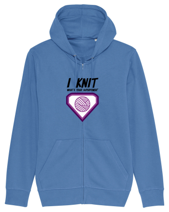 I Knit (what's your superpower) mov Bright Blue