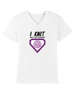 I Knit (what's your superpower) mov Tricou mânecă scurtă guler V Bărbat Presenter