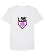 I Knit (what's your superpower) mov Tricou mânecă scurtă guler larg Bărbat Skater