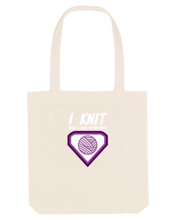 I Knit (what's your superpower) mov si alb Natural