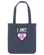 I Knit (what's your superpower) mov si alb Sacoșă textilă