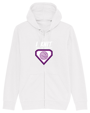 I Knit (what's your superpower) mov si alb White