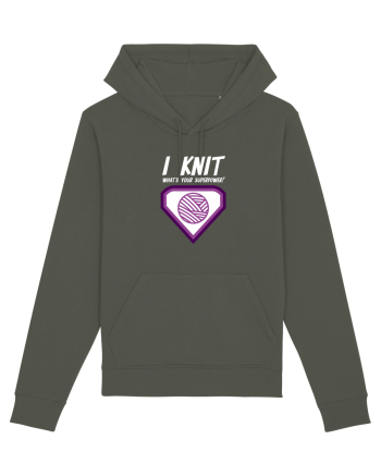 I Knit (what's your superpower) mov si alb Khaki