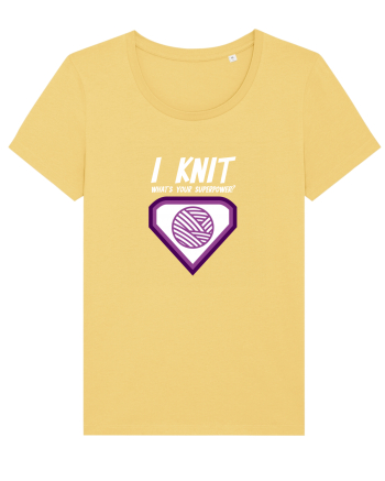 I Knit (what's your superpower) mov si alb Jojoba