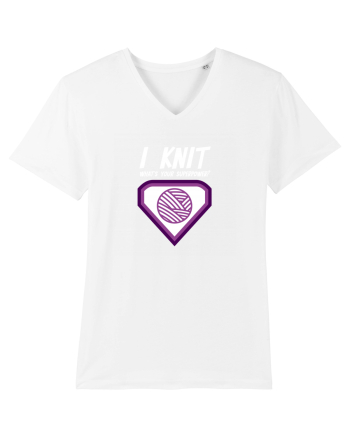 I Knit (what's your superpower) mov si alb White