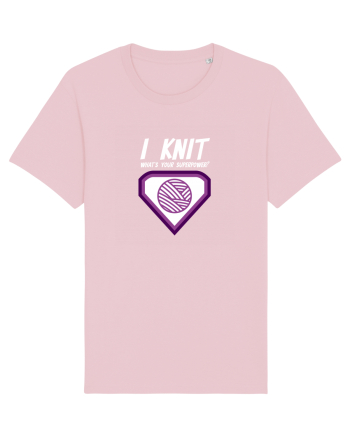 I Knit (what's your superpower) mov si alb Cotton Pink