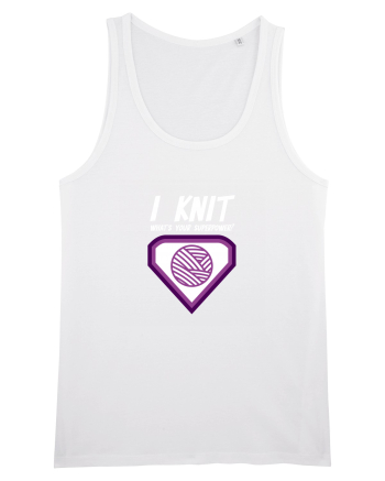 I Knit (what's your superpower) mov si alb White